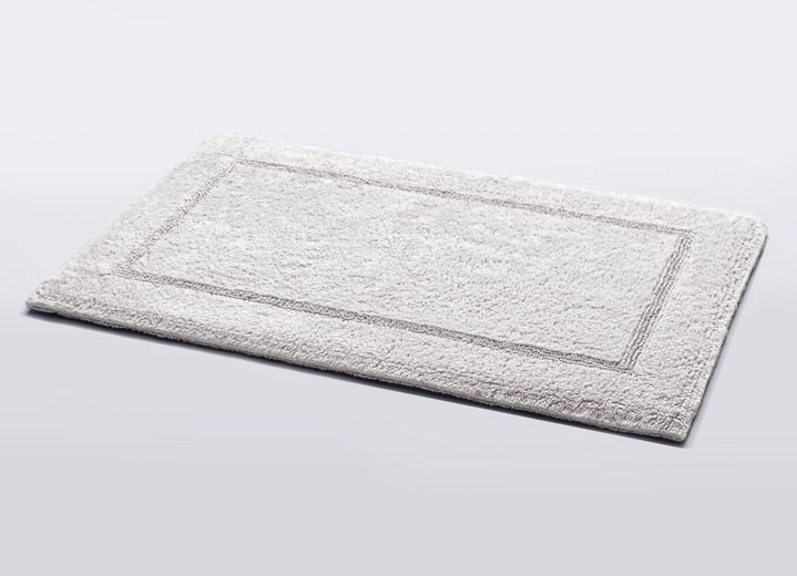 Badgarnituren - Bad-Wendegarnitur aus 100% Baumwolle, in Größe 100 (Vorleger halbrund, 50x 80 cm) bis 110 (Hänge WC Garnitur, 2-teilig), in Farbe DUNKELBLAU Ansicht 3