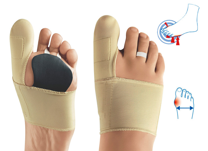 Bandagen - epitact Korrekturorthese Hallux valgus mit Doppelschutz Ansicht 2 Bandagen - epitact Korrekturorthese Hallux valgus mit Doppelschutz, in Größe L (ab 23 cm) bis S (bis 21,5 cm), in Farbe HAUTFARBEN, in Ausführung rechter Fuß Ansicht 2