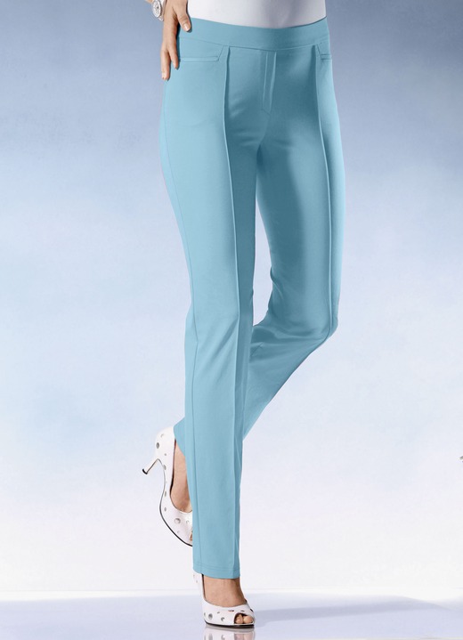 Hosen in Schlupfform - Hose mit schmaler Fußweite in 15 Farben, in Größe 018 bis 096, in Farbe GELB Ansicht 3