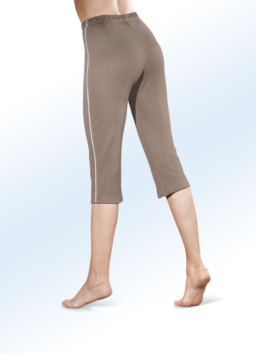 Freizeithosen - Caprihose mit Dehnbund rundum, in Größe 036 bis 058, in Farbe SCHWARZ Ansicht 6