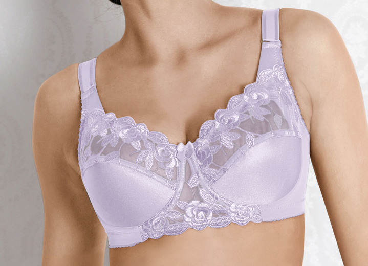 BH mit Spitze - Miss Mary Bügel-BH mit floraler Tüllstickereispitze im Vorderteil, in Größe 075 bis 110, in Cup C, in Farbe TÜRKIS Ansicht 13