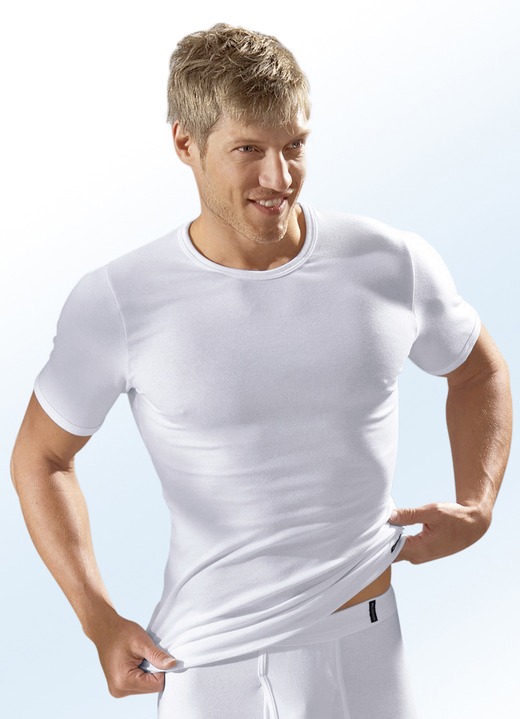 Unterhemden - Zweierpack Schlupfjacken aus Feinripp, weiß, Bio-Baumwolle, in Größe 005 bis 012, in Farbe WEISS Ansicht 1