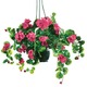 Garten - Geranien-Hängeampel mit täuschend echt wirkenden Geranien, in Farbe PINK