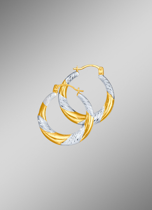 Ohrschmuck - Creolen in Bicolor Ansicht 1 Ohrschmuck - Creolen in Bicolor, in Farbe  Ansicht 1