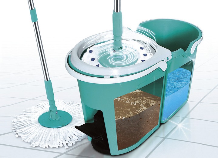 - Clever Spin® Bodenwisch-System Ansicht 2 - Clever Spin® Bodenwisch-System, in Farbe TÜRKIS Ansicht 2