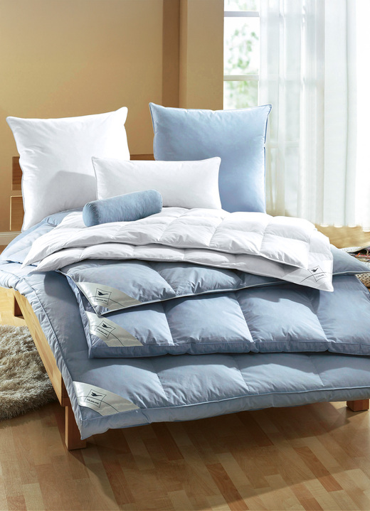 Bettwaren - Herrlich warme Federbetten aus dem Hause Häussling, in Größe 103 (Decke 135/200 cm) bis 125 (Nackenrolle 40/ 15 cm), in Farbe WEISS, in Ausführung Extra Warm Ansicht 1