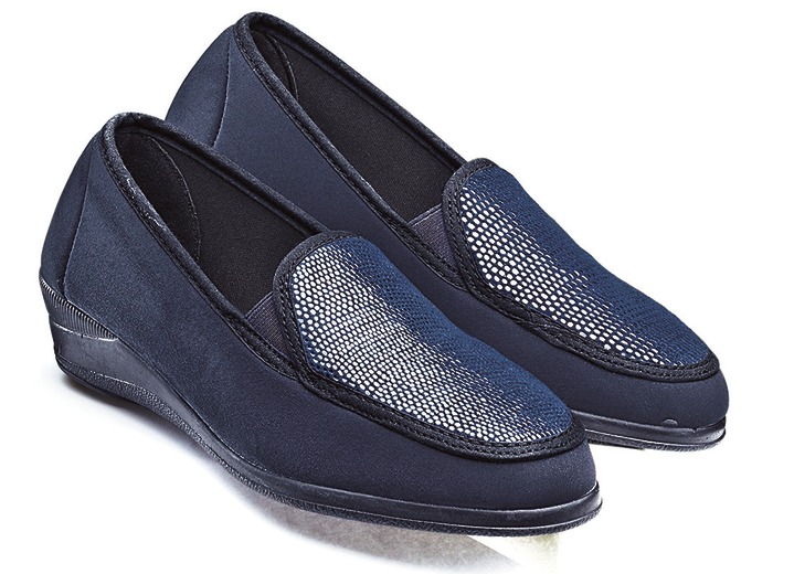 Slipper & Schnürschuhe - Mokassin in eleganter Krokooptik, in Größe 036 bis 042, in Farbe SCHWARZ Ansicht 4