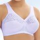 Damenwäsche -  Glamorise Stütz-BH mit Stickereispitze, in Größe 080 bis 130, in Cup H, in Farbe FLIEDER – Farbe FLIEDER – Ansicht 2