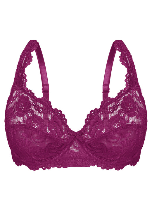 Damenwäsche - Sassa Zweierpack Bügel-BH aus Elastikspitze, in Größe 075 bis 100, in Cup B, in Farbe 1X WEINROT, 1X PUDER Ansicht 4