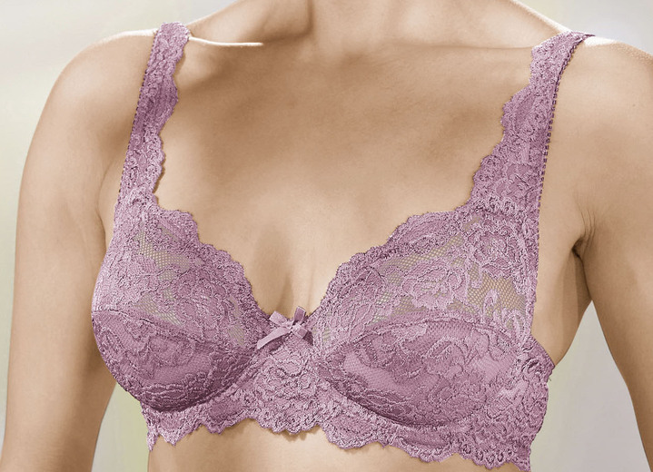 BH mit Spitze - Sassa Zweierpack Bügel-BH aus Elastikspitze, in Größe 075 bis 100, in Cup B, in Farbe 1X KROKUS, 1X PUDER Ansicht 2