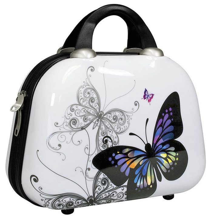 Gesundheit - Beautycase Butterfly mit unterteiltem Innenfach, in Farbe WEISS-BUNT Ansicht 1