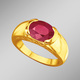Ringe - Schwerer Partnerring mit echtem Rubin, in Größe 160 bis 240, in Farbe  – Ansicht 1