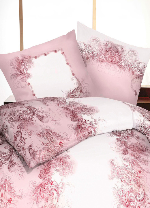 Bettwäschegarnituren - Bügelleichte Bettwäsche-Garnitur mit Reißverschluss, in Größe 112 (80/80 cm + 135/200 cm) bis 115 (80/80 cm + 155/220 cm), in Farbe APRICOT Ansicht 2