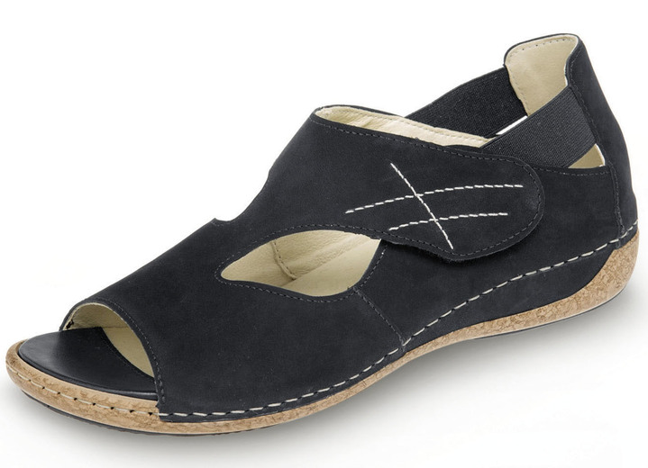 Sandaletten & Pantoletten - Waldläufer Sandale aus edlem Rind-Nubukleder Ansicht 6 Sandaletten & Pantoletten - Waldläufer Sandale aus edlem Rind-Nubukleder, in Größe 4 1/2 bis 9, in Farbe JEANS Ansicht 6