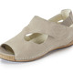 Sandaletten & Pantoletten - Waldläufer, bequeme Damen-Sandalen, Weite H, mit herausnehmbarem Fußbett, in Größe 4 1/2 bis 9, in Farbe JEANS – Farbe SAND – Ansicht 1