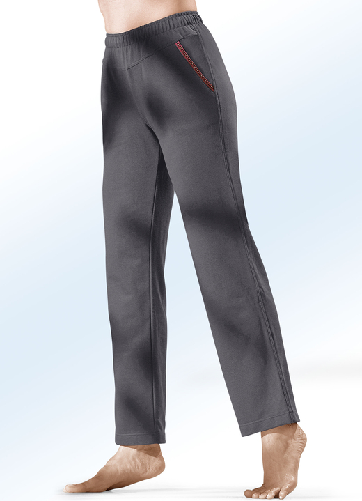 Freizeithosen - Hose mit Glanzgarn besticktem Zierband, in Größe 018 bis 058, in Farbe MARINE Ansicht 3