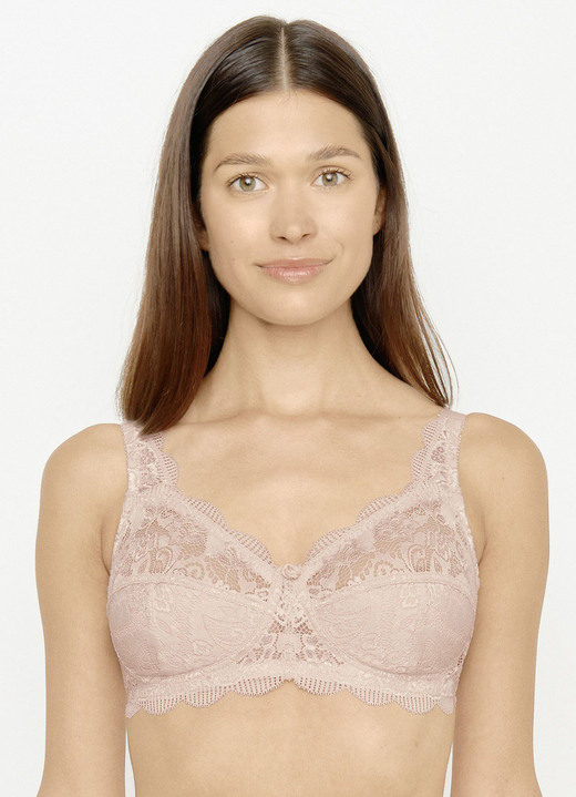 BH mit Spitze - Susa Zweierpack BH mit zarter Elastikspitze, in Größe 075 bis 110, in Cup B, in Farbe 1X ZARTAPRICOT, 1X SCHWARZ Ansicht 15