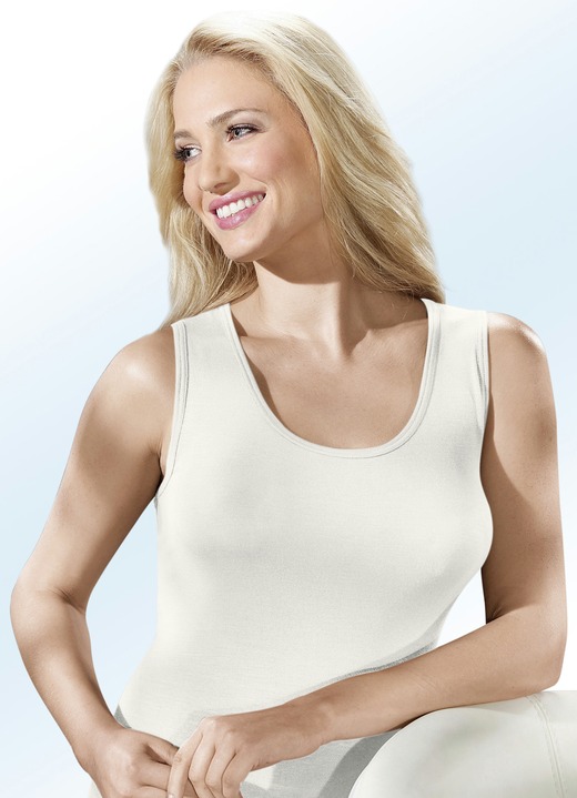 Unterhemden - Dreierpack Hemden mit hohem Rückteil, in Größe 036 bis 052, in Farbe 1X VIOLETT, 1X WEISS; 1X SCHWARZ Ansicht 12