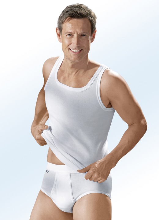 Slips & Unterhosen - Pfeilring Viererpack Slips aus Feinripp, weiß, in Größe 005 bis 013, in Farbe WEISS Ansicht 2