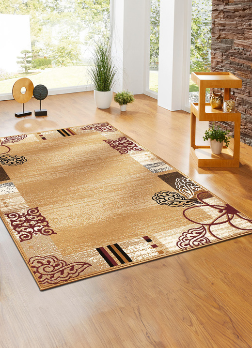 Teppiche - Gewebte Brücken und Teppiche mit Bordüre, in Größe 111 (Brücke, 60x110 cm) bis 288 (Teppich, 240x330 cm), in Farbe BEIGE Ansicht 1