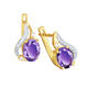 Ohrschmuck - Ohrringe mit echt Amethyst, in Farbe  – Ansicht 2