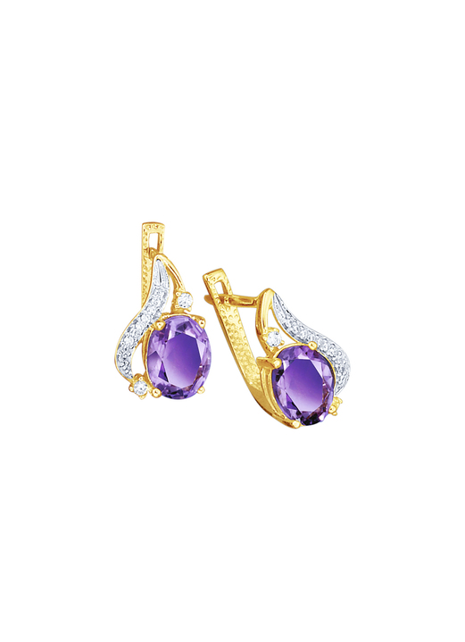 Ohrschmuck - Ohrringe mit echt Amethyst, in Farbe  Ansicht 2