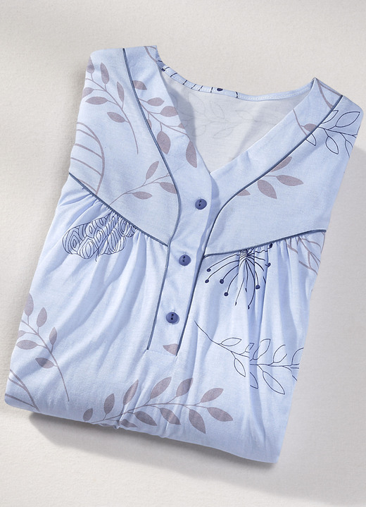 Wäsche - Zweierpack Nachthemden, 3/4 -langen Ärmeln mit Knopfleiste Ansicht 9 Wäsche - Zweierpack Nachthemden, 3/4 -langen Ärmeln mit Knopfleiste, in Größe 038 bis 060, in Farbe 1X ZARTFLIEDER-BUNT, 1X ZARTFLIEDER Ansicht 9