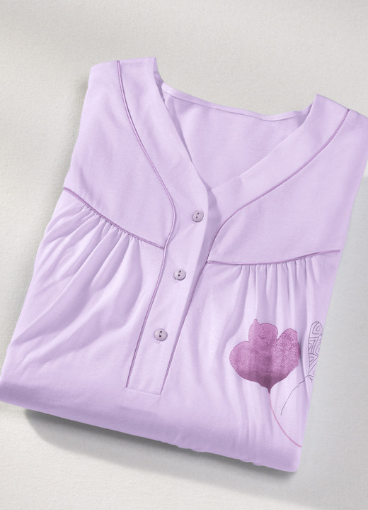 Wäsche - Zweierpack Nachthemden, 3/4 -langen Ärmeln mit Knopfleiste Ansicht 6 Wäsche - Zweierpack Nachthemden, 3/4 -langen Ärmeln mit Knopfleiste, in Größe 038 bis 060, in Farbe 1X ZARTFLIEDER-BUNT, 1X ZARTFLIEDER Ansicht 6