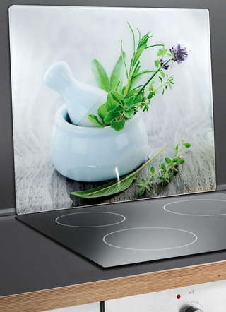 Haushaltshelfer - Wandblende aus Glas, Kräutergarten, in Farbe KRÄUTERGARTEN