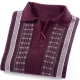 Gemustert - Faszinierender Polopullover mit kurzem Reißverschluss, in Größe 046 bis 062, in Farbe BORDEAUX MELIERT