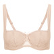 Bügel-BH - Susa Dirndl-BH mit floraler Elastikspitze im Vorderteil, in Größe 070 bis 100, in Cup E, in Farbe WEISS – Farbe BEIGE – Ansicht 3