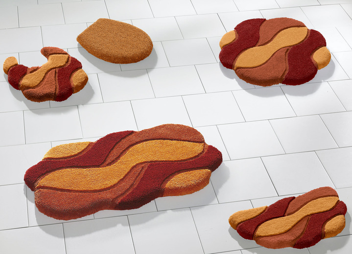 Badgarnituren - Badgarnitur von Grund in pflegeleichter Qualität, in Größe 100 (Vorleger halbrund, 50/ 80 cm) bis 112 (Deckelbezug mit Kordel, 47/ 50 cm), in Farbe BLAU Ansicht 3