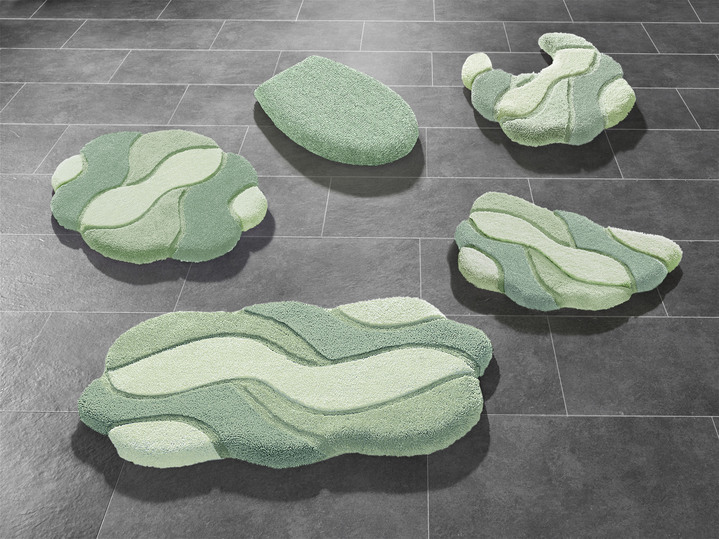 Badgarnituren - Badgarnitur von Grund in pflegeleichter Qualität, in Größe 100 (Vorleger halbrund, 50/ 80 cm) bis 112 (Deckelbezug mit Kordel, 47/ 50 cm), in Farbe BLAU Ansicht 4