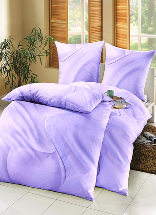 Bettwäschegarnituren - biberna Bettwäsche-Garnitur aus 100% Baumwolle – Farbe LILA Bettwäschegarnituren - biberna Bettwäsche-Garnitur aus 100% Baumwolle, in Größe 112 (80/80 cm + 135/200 cm) bis 115 (80/80 cm + 155/220 cm), in Farbe BLAU