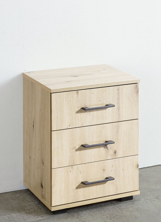 Nachttische - Nachttisch in hochwertiger, stabiler Ausführung, in Farbe WEISS, in Ausführung Nachttisch mit 2 Schubladen Ansicht 4