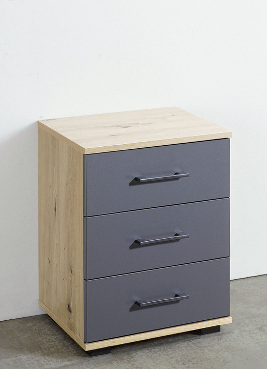 Nachttische - Nachttisch in hochwertiger, stabiler Ausführung, in Farbe WEISS, in Ausführung Nachttisch mit 2 Schubladen Ansicht 5