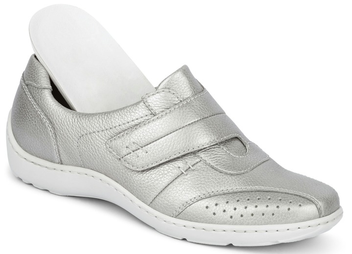 Slipper & Schnürschuhe - Waldläufer Slipper mit praktischem Klettverschluss Ansicht 2 Slipper & Schnürschuhe - Waldläufer Slipper mit praktischem Klettverschluss, in Größe 4 bis 8 1/2, in Farbe MATTSILBER Ansicht 2