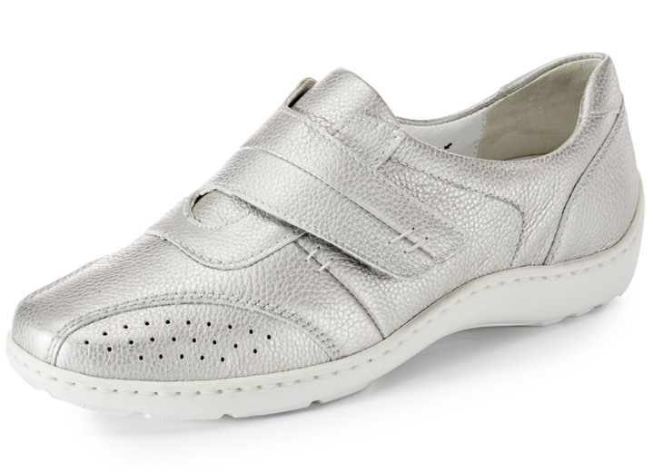 Slipper & Schnürschuhe - Waldläufer, bequeme Damen-Slipper, Weite H, mit herausnehmbarem Fußbett, in Größe 4 bis 8 1/2, in Farbe NATURWEISS Ansicht 4