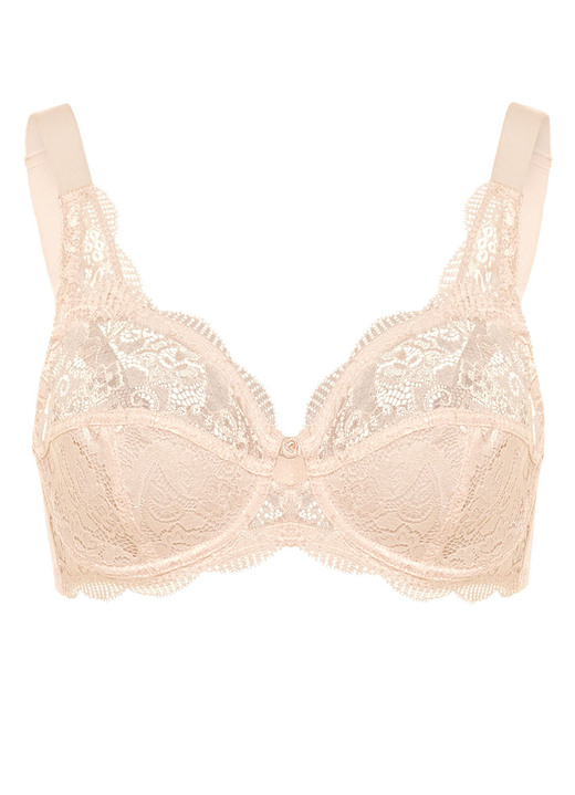 BH mit Spitze - Susa Bügel-BH mit zauberhafter Elastikspitze, in Größe 075 bis 110, in Cup E, in Farbe WEISS Ansicht 18