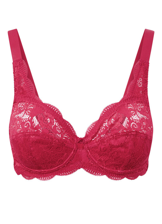 BH mit Spitze - Susa Bügel-BH mit zauberhafter Elastikspitze, in Größe 075 bis 110, in Cup E, in Farbe WEISS Ansicht 25