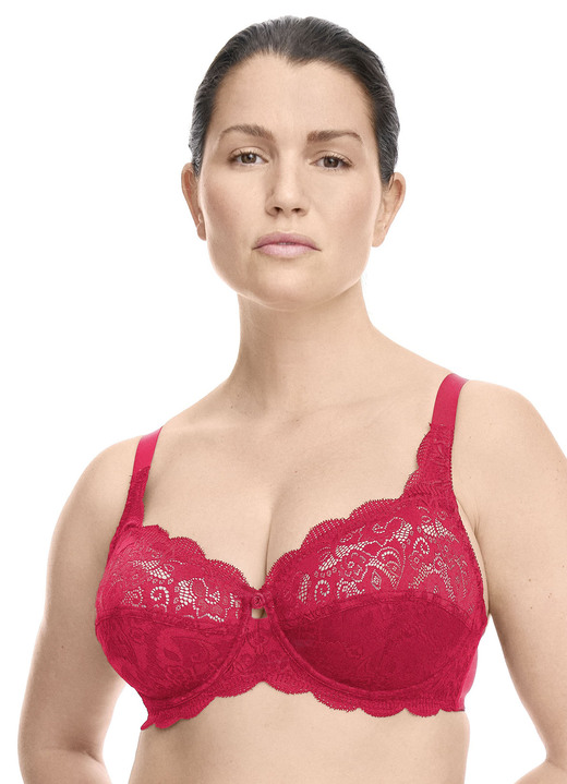 BH mit Spitze - Susa Bügel-BH mit zauberhafter Elastikspitze, in Größe 075 bis 110, in Cup E, in Farbe WEISS Ansicht 24