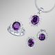 Schmucksets - Schmuck-Set, 4-teilig mit Weißgoldauflage – Farbe AMETHYSTLILA – Ansicht 1 Schmucksets - Schmuck-Set, 4-teilig mit Weißgoldauflage, in Größe L bis S, in Farbe SAFIRBLAU – Farbe AMETHYSTLILA – Ansicht 1