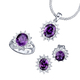 Schmucksets - Schmuck-Set, 4-teilig mit Weißgoldauflage – Farbe AMETHYSTLILA – Ansicht 2 Schmucksets - Schmuck-Set, 4-teilig mit Weißgoldauflage, in Größe L bis S, in Farbe SAFIRBLAU – Farbe AMETHYSTLILA – Ansicht 2