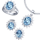 Schmucksets - Schmuck-Set, 4-teilig mit Weißgoldauflage – Farbe AQUAMARINBLAU – Ansicht 2 Schmucksets - Schmuck-Set, 4-teilig mit Weißgoldauflage, in Größe L bis S, in Farbe SAFIRBLAU – Farbe AQUAMARINBLAU – Ansicht 2