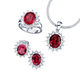 Schmucksets - Schmuck-Set, 4-teilig mit Weißgoldauflage – Farbe RUBINROT – Ansicht 2 Schmucksets - Schmuck-Set, 4-teilig mit Weißgoldauflage, in Größe L bis S, in Farbe SAFIRBLAU – Farbe RUBINROT – Ansicht 2