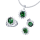 Schmucksets - Schmuck-Set, 4-teilig mit Weißgoldauflage – Farbe SMARAGDGRUEN – Ansicht 2 Schmucksets - Schmuck-Set, 4-teilig mit Weißgoldauflage, in Größe L bis S, in Farbe SAFIRBLAU – Farbe SMARAGDGRUEN – Ansicht 2