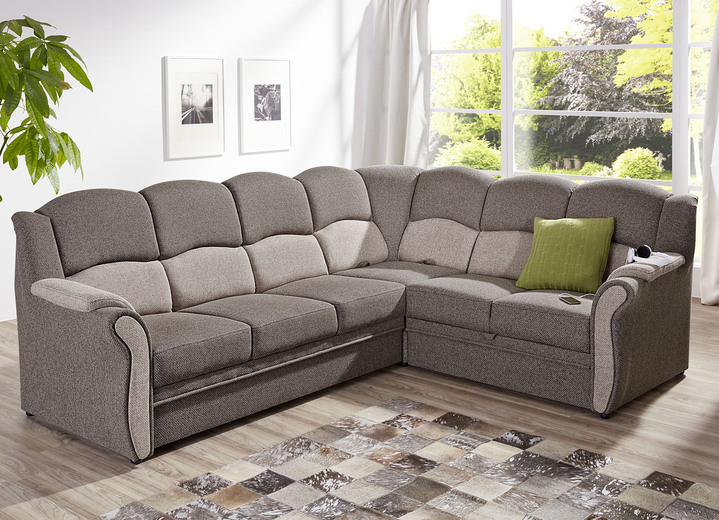 Polstergruppen - Teilmassive Polstermöbel, in Farbe CAMEL-BEIGE, in Ausführung Zweisitzer Ansicht 3