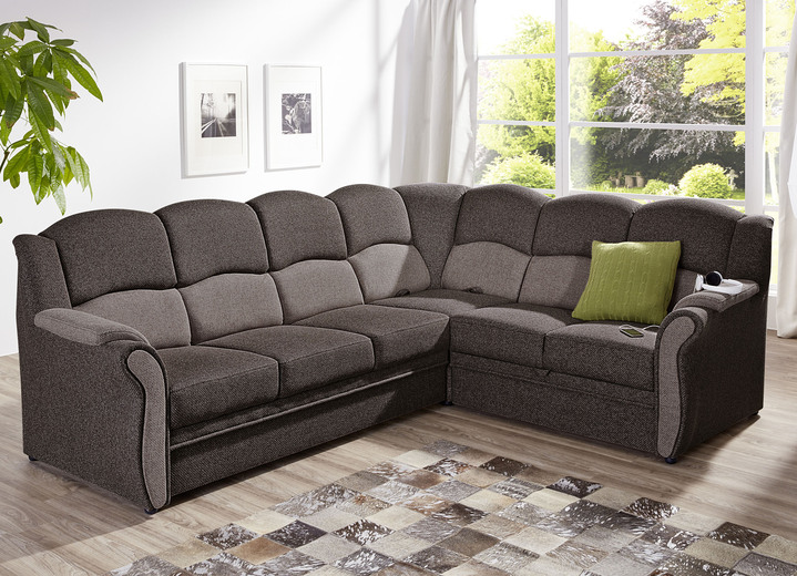 Polstergruppen - Teilmassive Polstermöbel, in Farbe CAMEL-BEIGE, in Ausführung Zweisitzer Ansicht 5