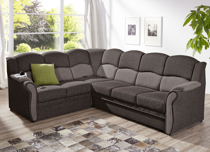 Polstergruppen - Teilmassive Polstermöbel, in Farbe CAMEL-BEIGE, in Ausführung Zweisitzer Ansicht 8