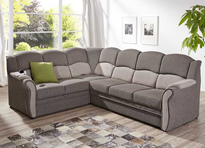 Polstergruppen - Teilmassive Polstermöbel, in Farbe CAMEL-BEIGE, in Ausführung Zweisitzer Ansicht 2